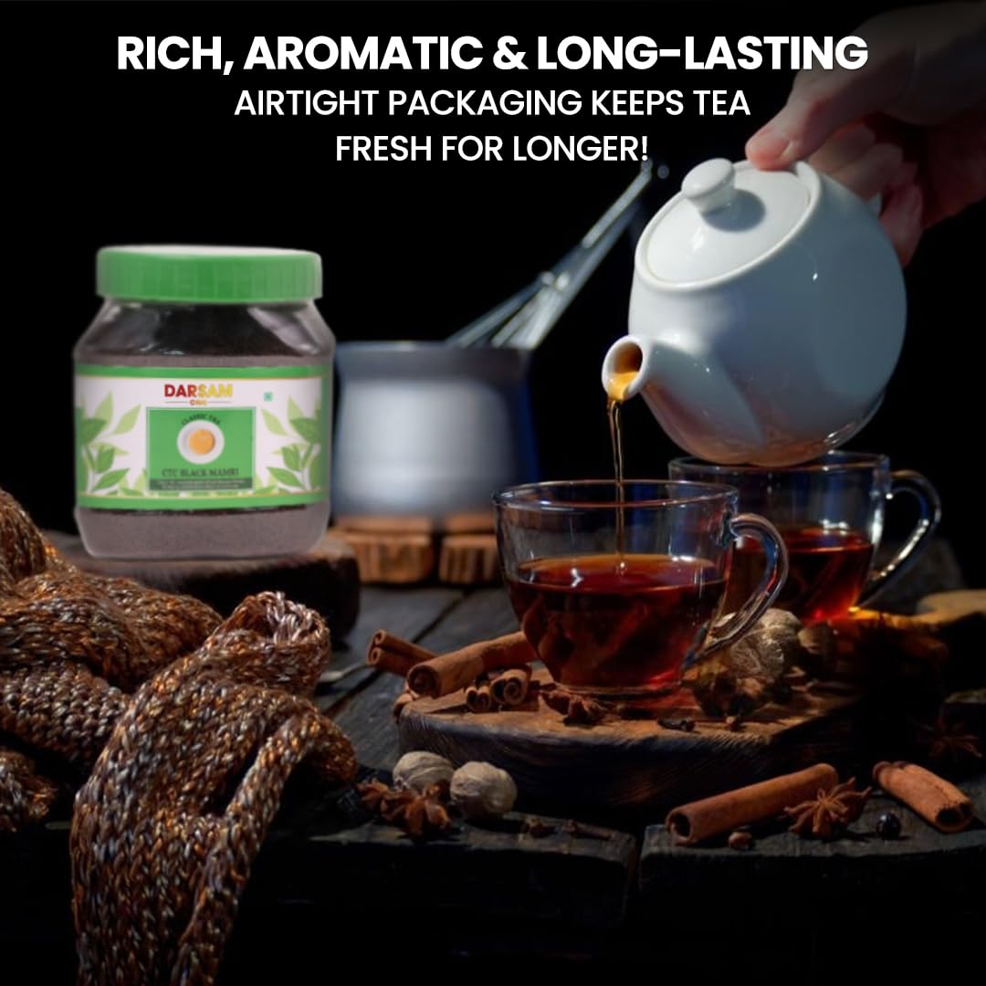 Darsam Chai Parent - Darsam Tea Parent - English Breakfast Tea from Assam, Strong, Full Bodied, Bold & Delicious Breakfast Tea, Packaged in Airtight PET Jar for Freshness