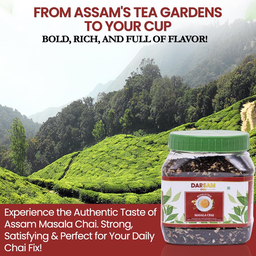 Darsam Chai Parent - Darsam Tea Parent - English Breakfast Tea from Assam, Strong, Full Bodied, Bold & Delicious Breakfast Tea, Packaged in Airtight PET Jar for Freshness