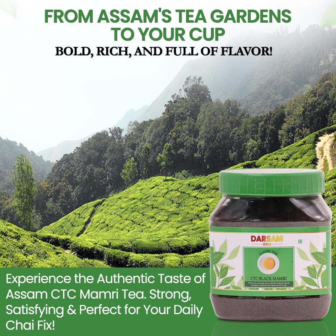 Darsam Chai Parent - Darsam Tea Parent - English Breakfast Tea from Assam, Strong, Full Bodied, Bold & Delicious Breakfast Tea, Packaged in Airtight PET Jar for Freshness