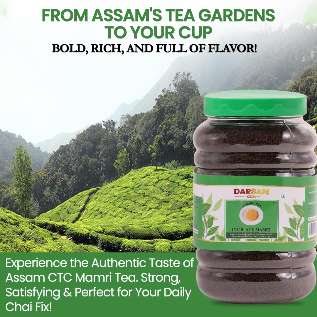 Darsam Chai Parent - Darsam Tea Parent - English Breakfast Tea from Assam, Strong, Full Bodied, Bold & Delicious Breakfast Tea, Packaged in Airtight PET Jar for Freshness